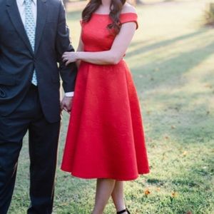 Chicwish Embossed Off the Shoulder Dress